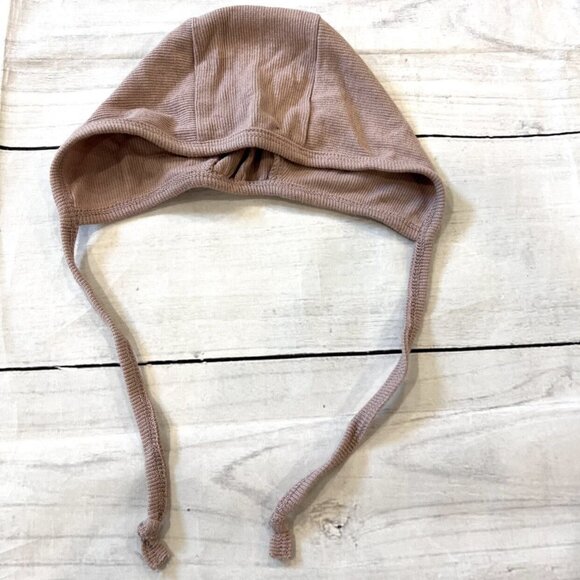 Lil Legs Mauve Ribbed Bonnet - Picture 3 of 5